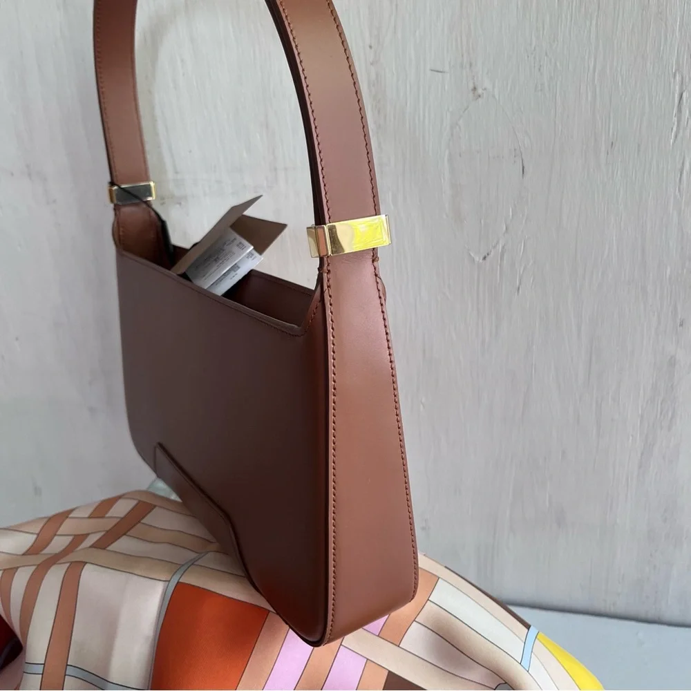 🔴SOLD🔴 BURBERRY Classic Bundle- TB Monogram Bag Tan & Check Pink Scarf - Picture 7 of 16
